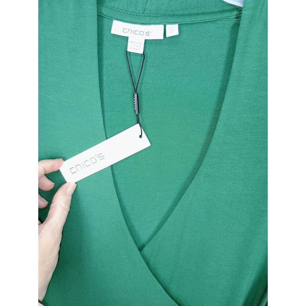 Chico's Green Wrap Blouse - Picture 6 of 7